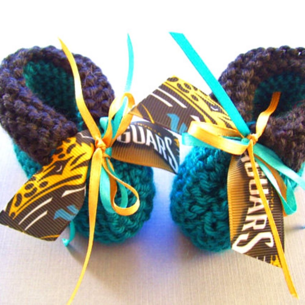Jacksonville JAGUARS Handmade Football Baby Booties *NEW*